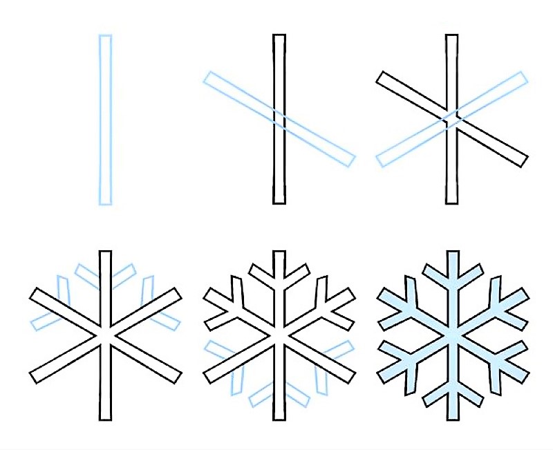 Drawing simple snowflakes Drawing Ideas