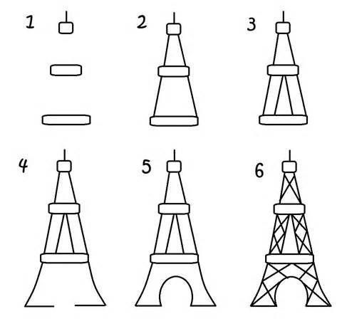 Eiffel Tower Drawing Ideas