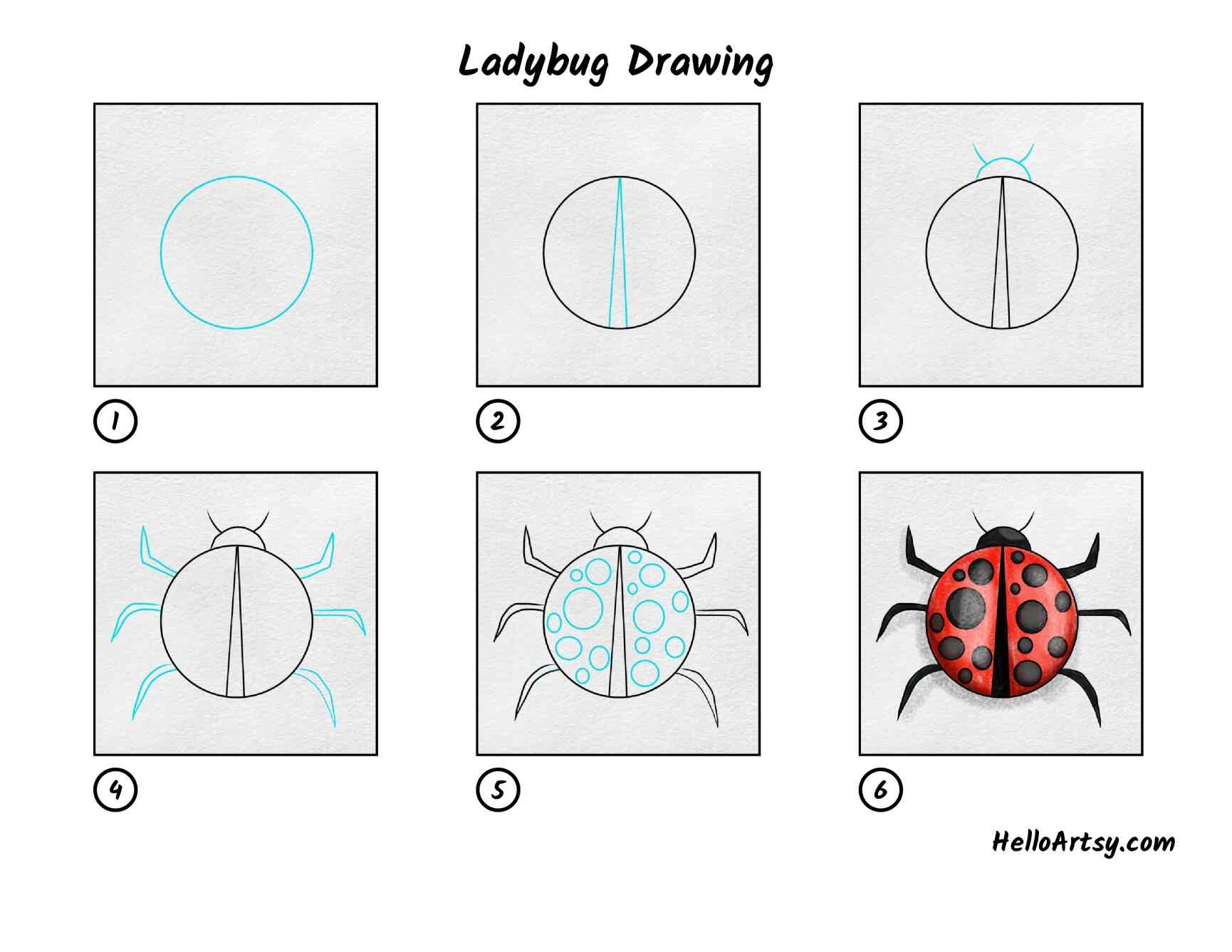 How to draw Ladybug idea 6