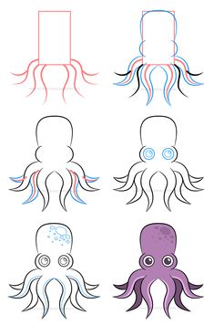 How to draw octopus idea 17
