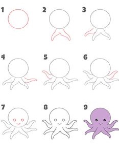 How to draw octopus idea 18