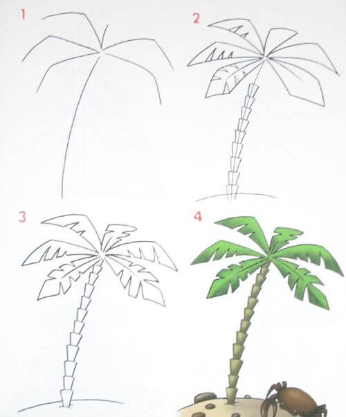 Palm tree idea (13) Drawing Ideas