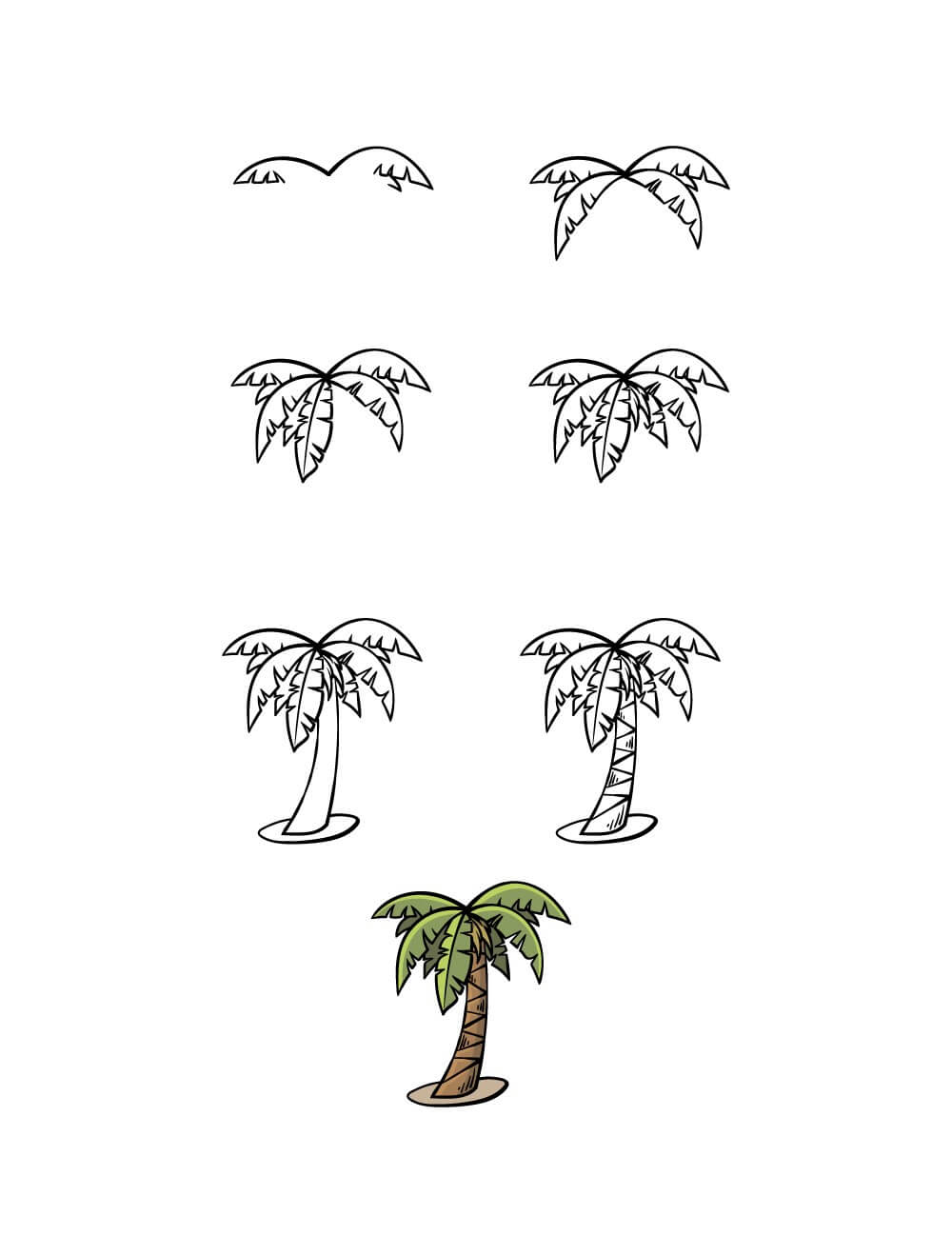 How to draw Palm tree idea (15)