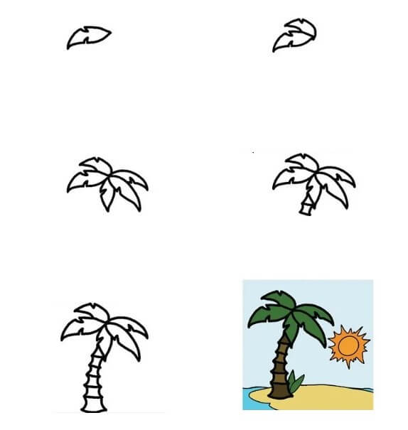 How to draw Palm tree idea (17)