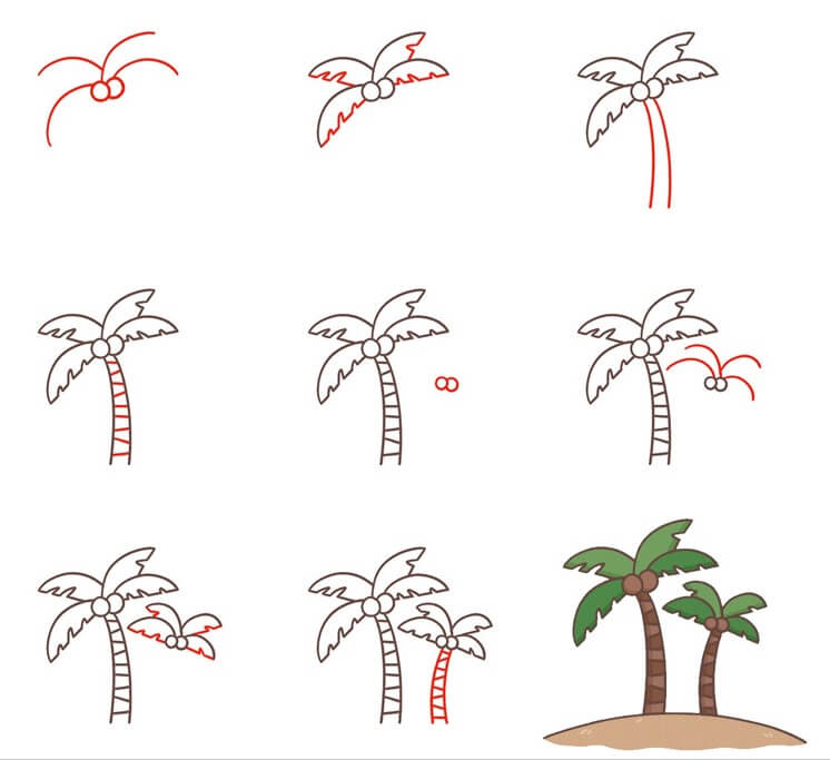 Palm tree idea (18) Drawing Ideas