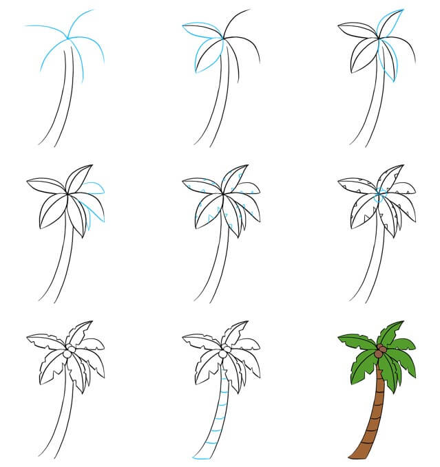 Palm tree idea (19) Drawing Ideas