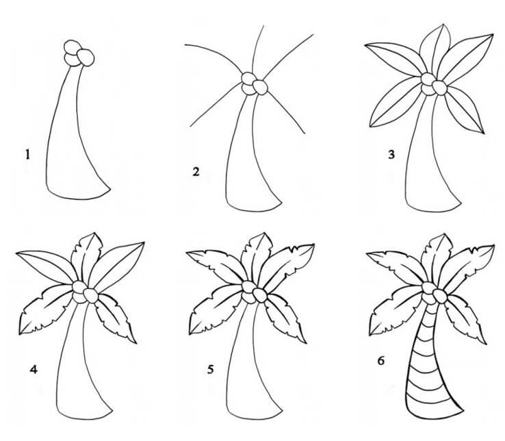 Palm tree idea (20) Drawing Ideas