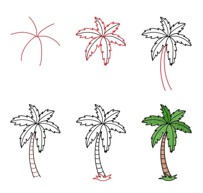 Palm tree idea (21) Drawing Ideas