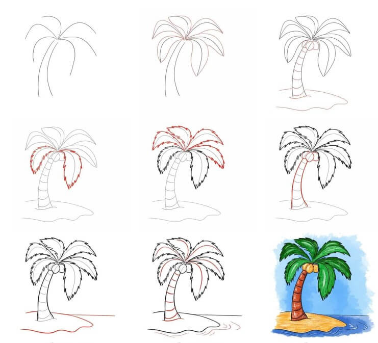 How to draw Palm tree idea (22)