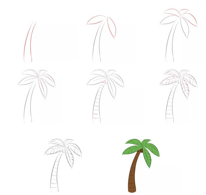 Palm tree idea (23) Drawing Ideas