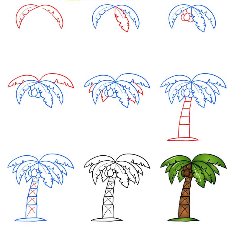 Palm tree idea (25) Drawing Ideas