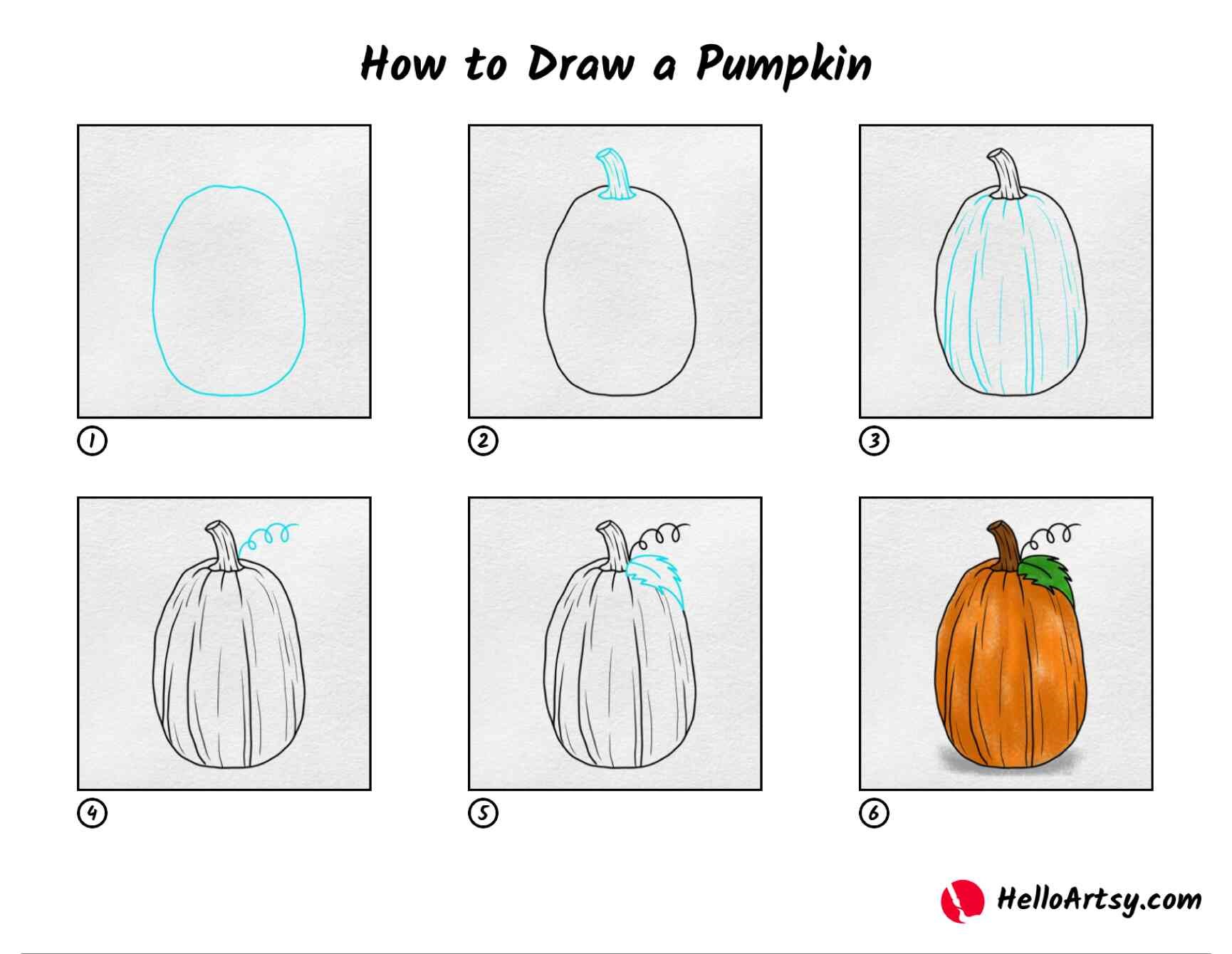 How to draw Pumpkin idea 8