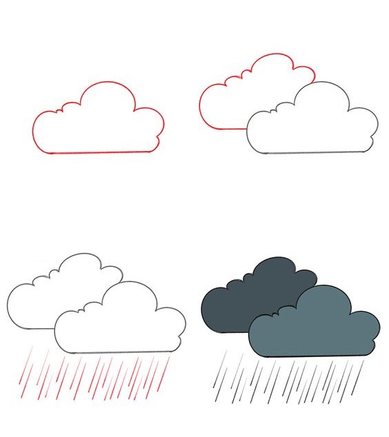 Rain clouds (11) Drawing Ideas