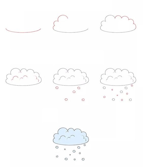 Rain clouds (8) Drawing Ideas