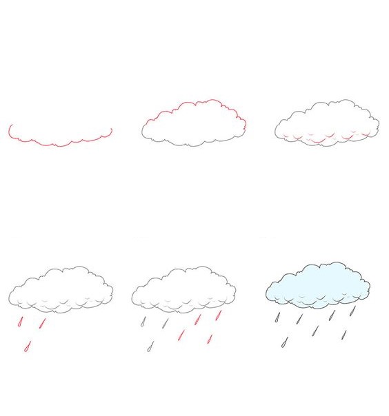 Rain clouds (9) Drawing Ideas