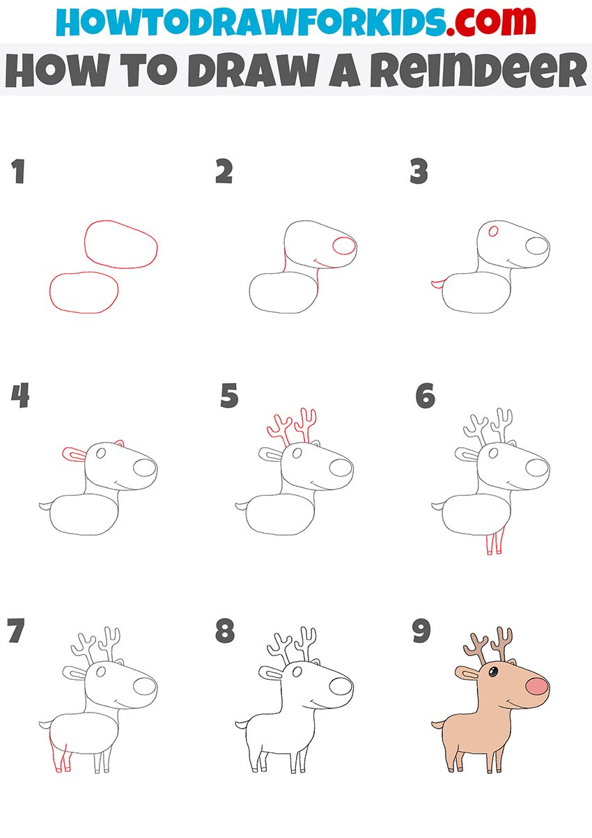 How to draw Reindeer Ideas 10