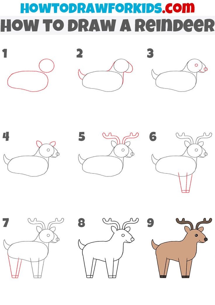 How to draw Reindeer Ideas 6