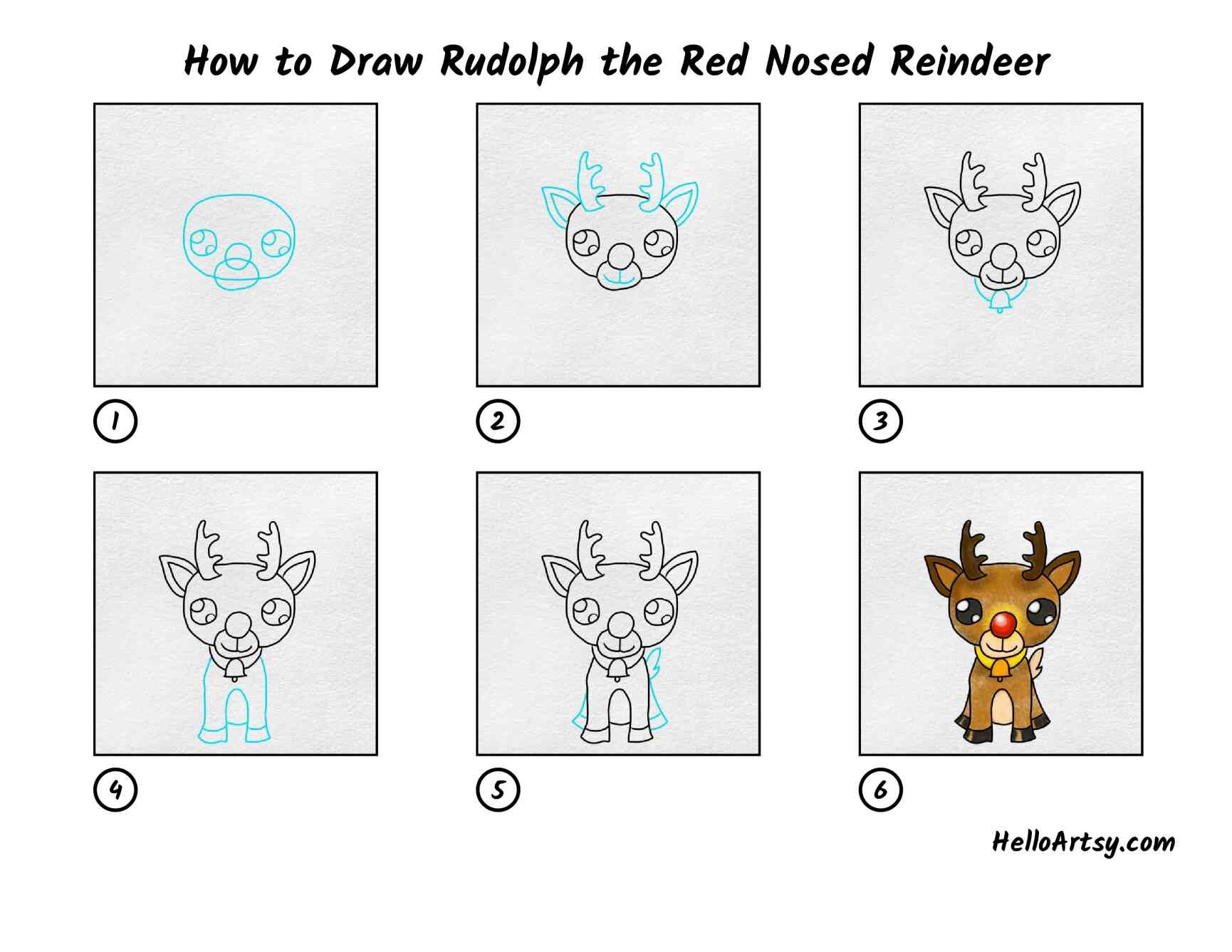 How to draw Reindeer Ideas 8