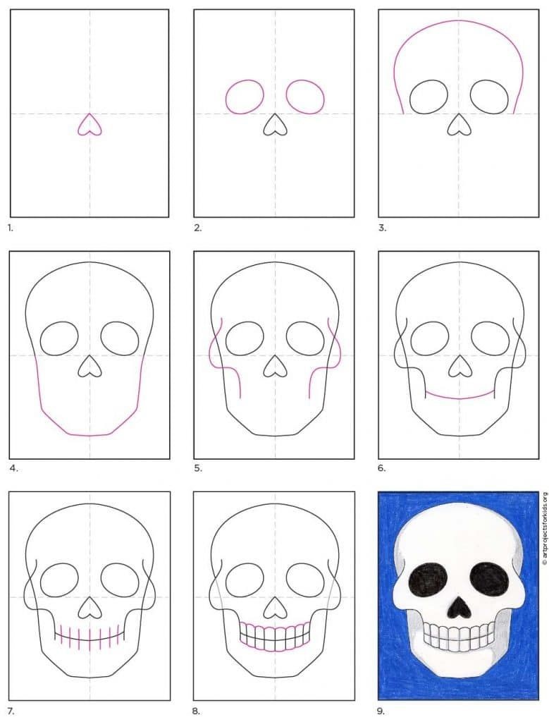 How to draw Skull idea 1