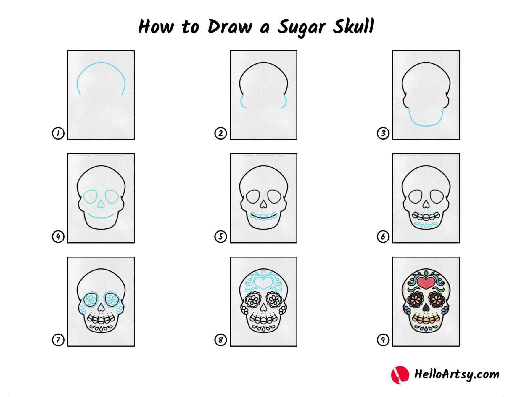 How to draw Skull idea 7