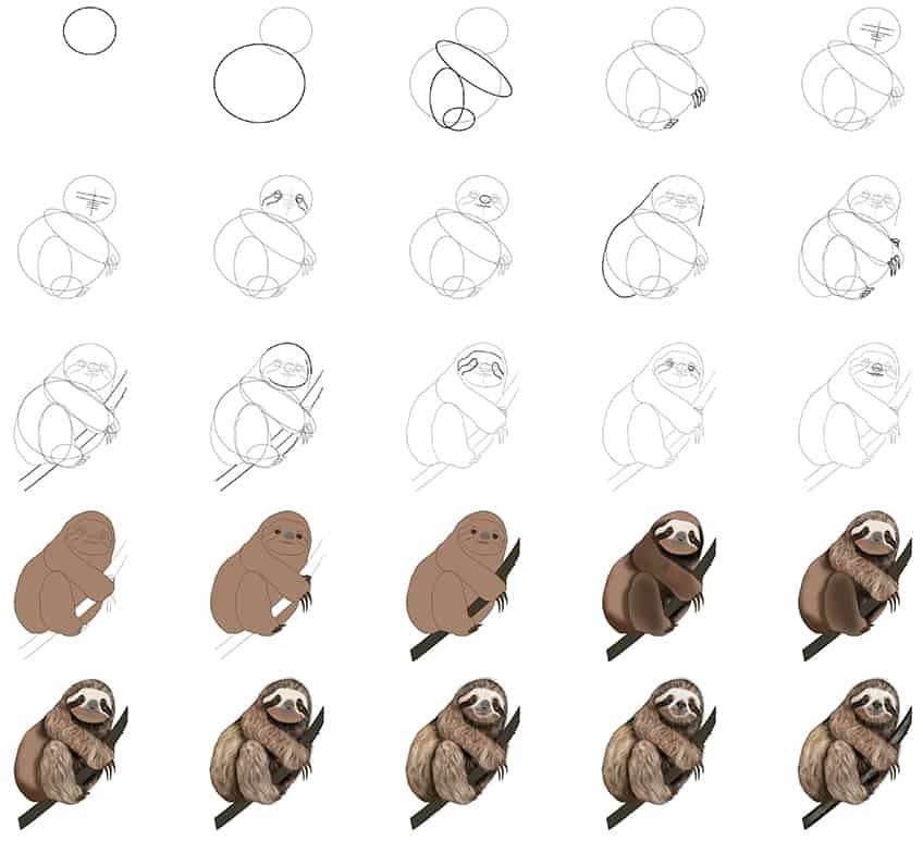 How to draw Sloth idea 4