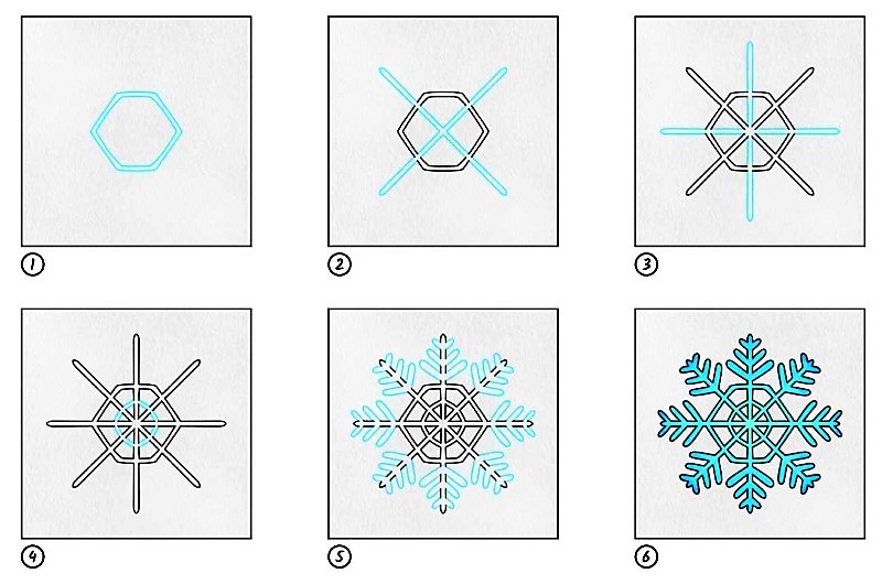 Snowflake idea 8 Drawing Ideas