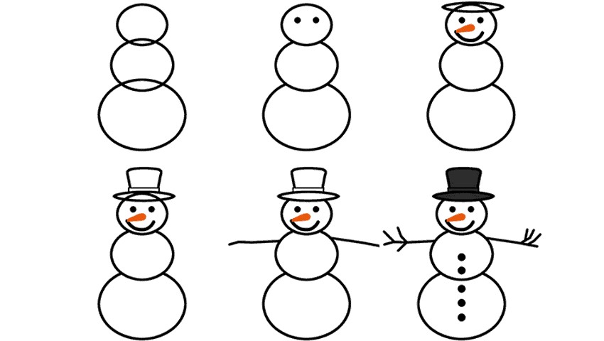 How to draw Snowman idea 10