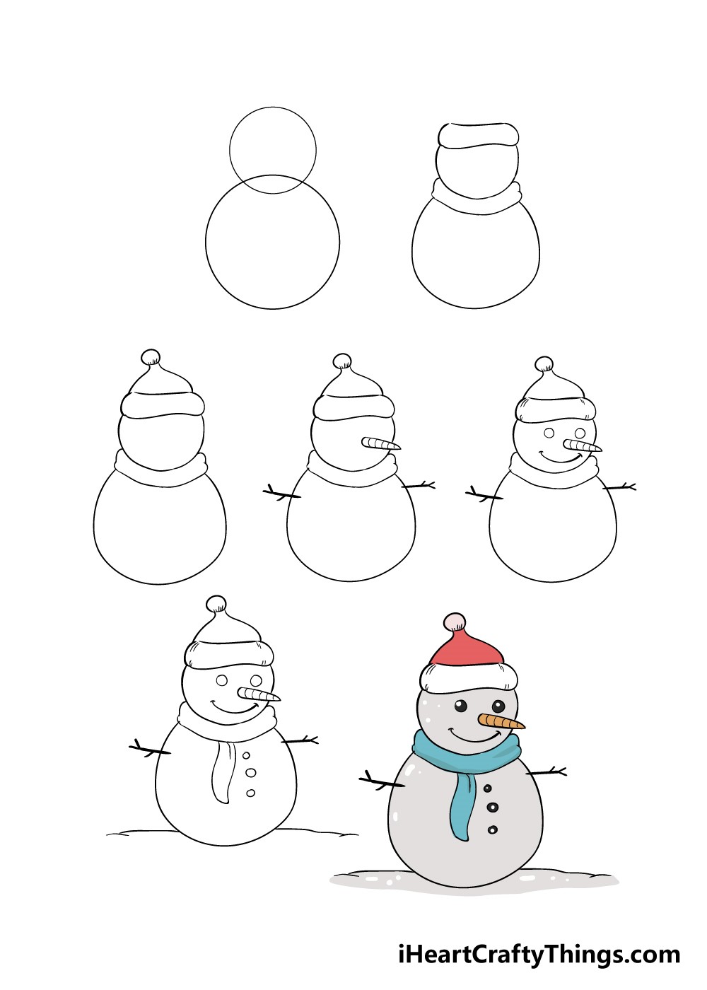 How to draw Snowman idea 4