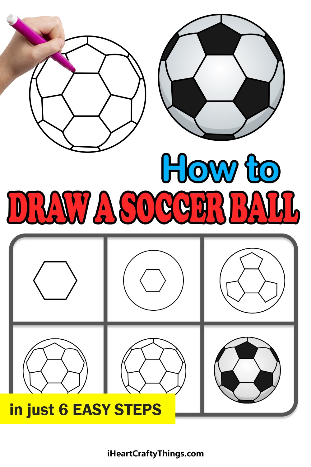 How to draw Soccer ball idea 6