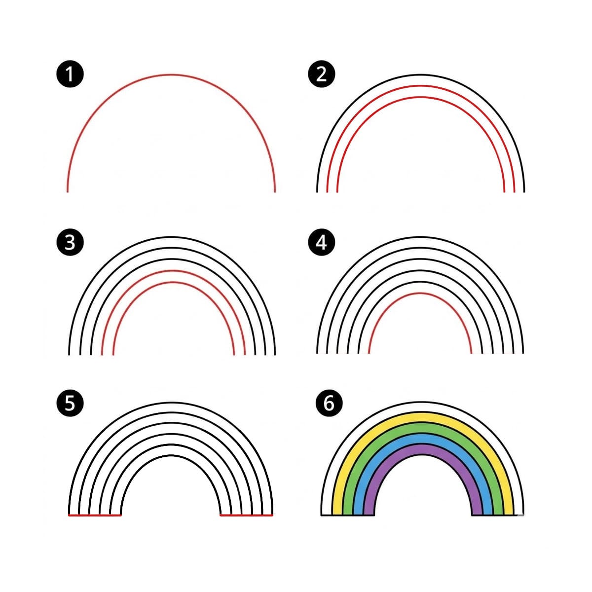 Basic Rainbow Drawing Ideas