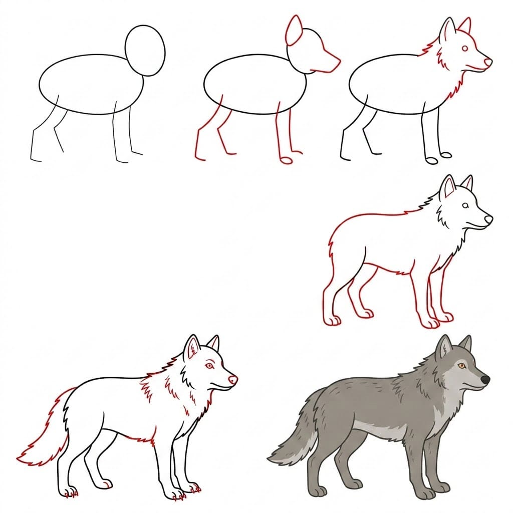 Big Wolf Drawing Ideas