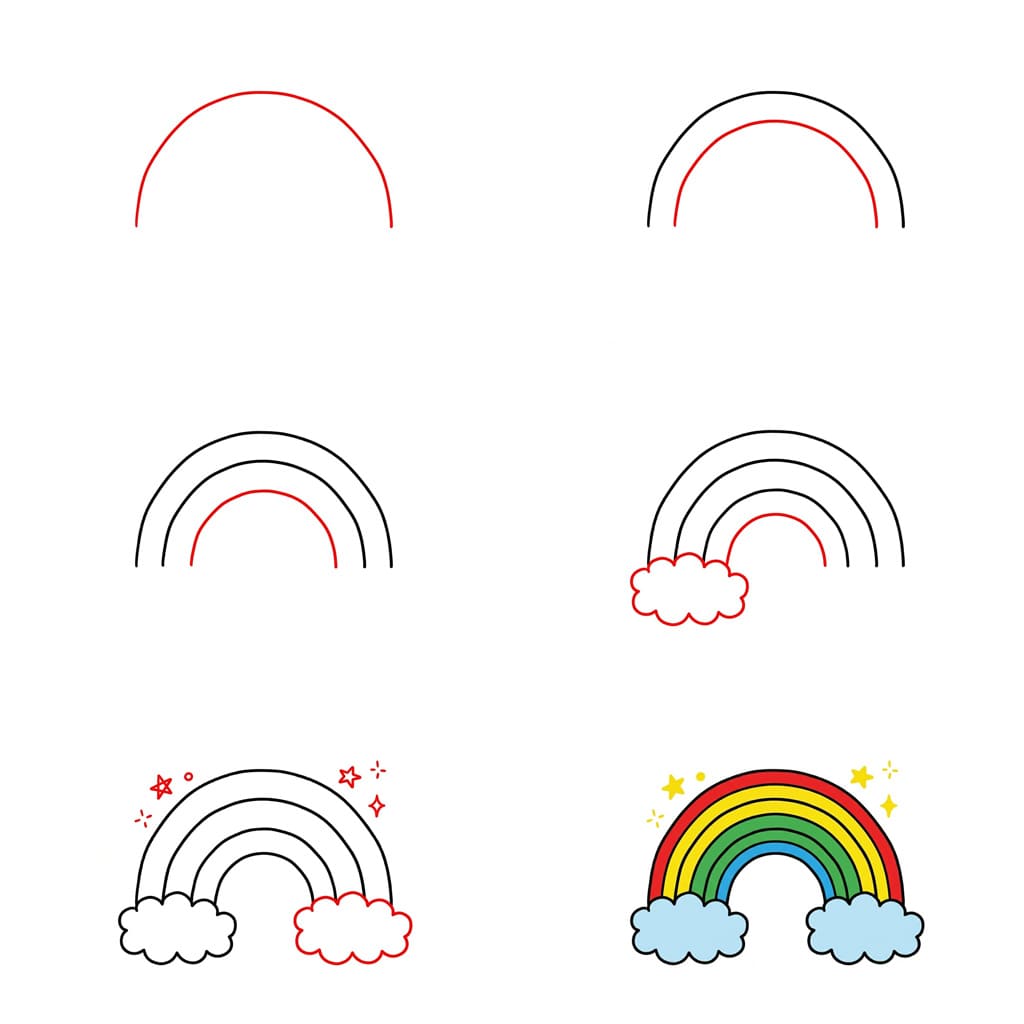 Bright Rainbow Drawing Ideas