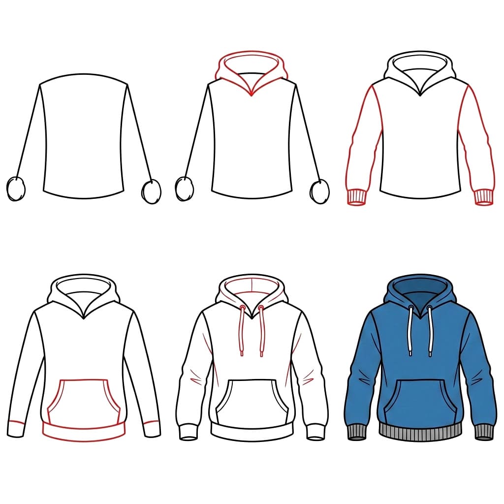Casual Hoodie Drawing Ideas