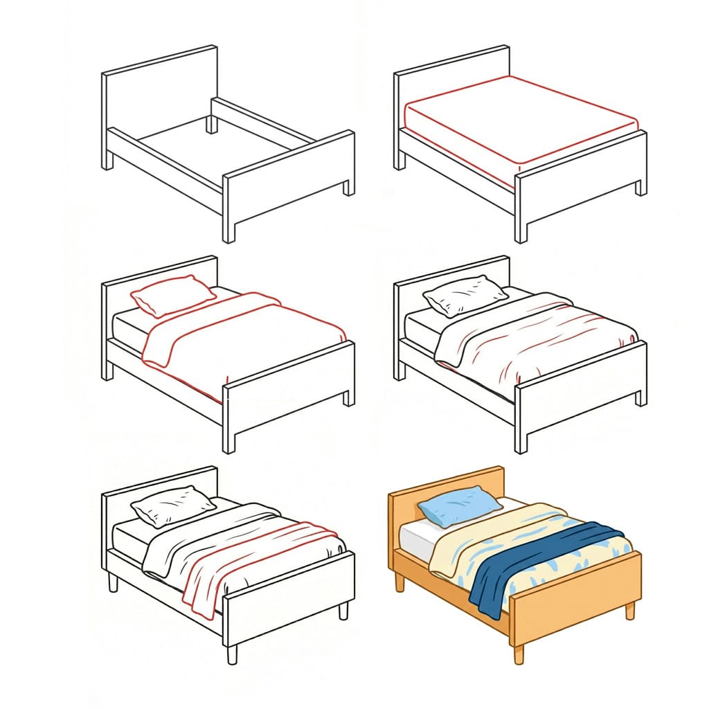 Comfy Bed Drawing Ideas