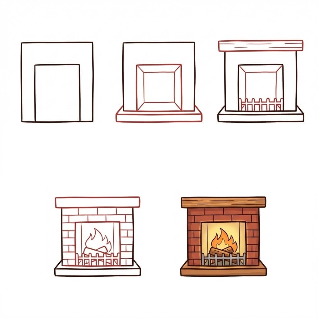 How to draw Dream Fireplace