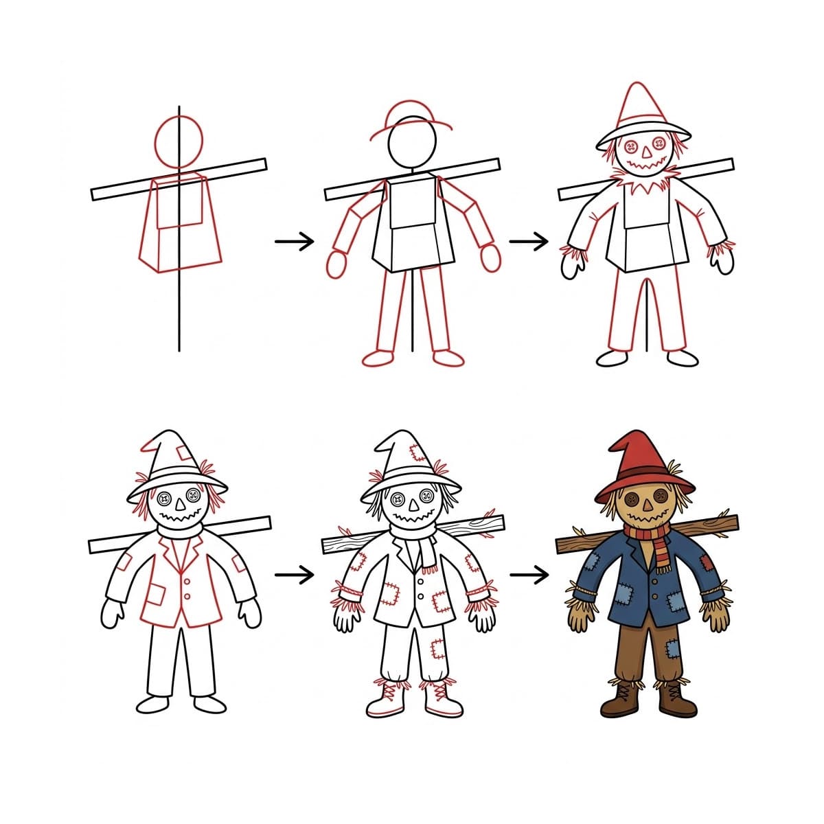 Farm Scarecrow Drawing Ideas