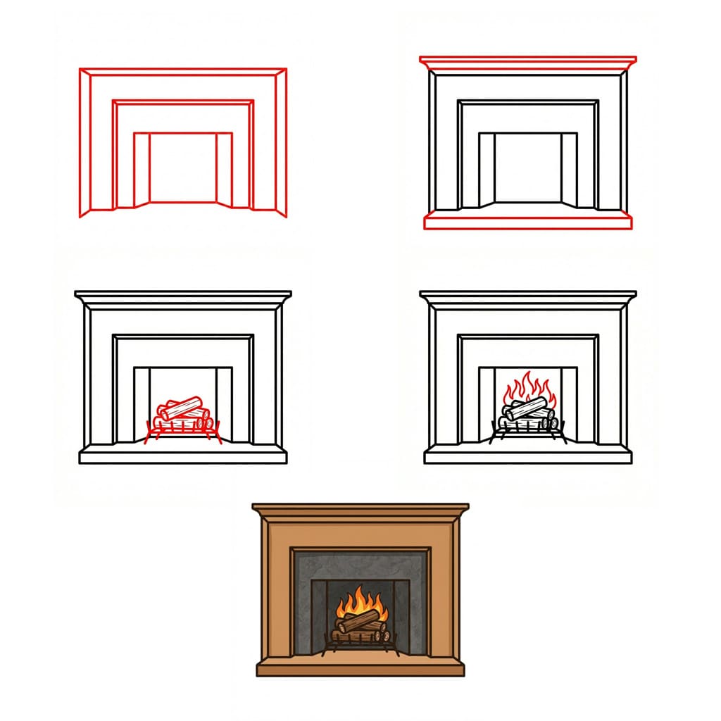 How to draw Fireplace Comfort