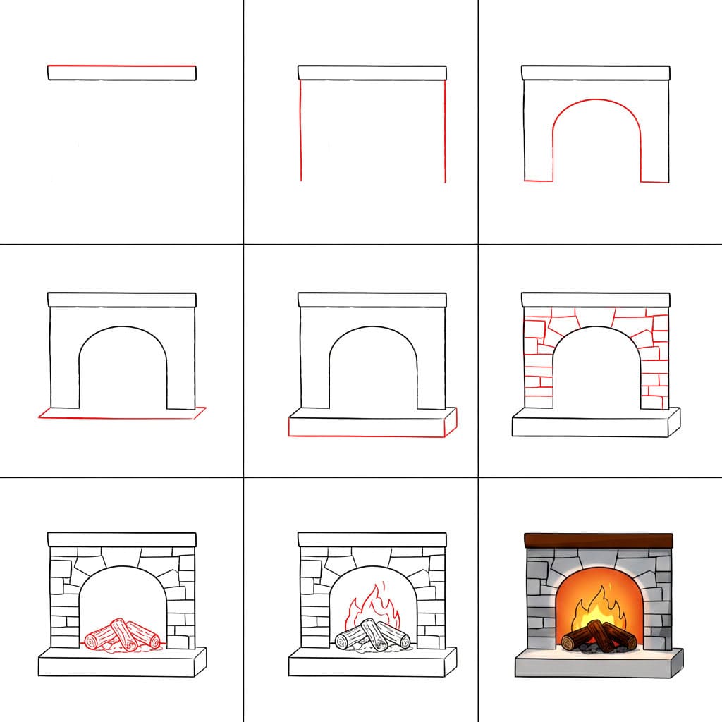How to draw Fireplace Glow