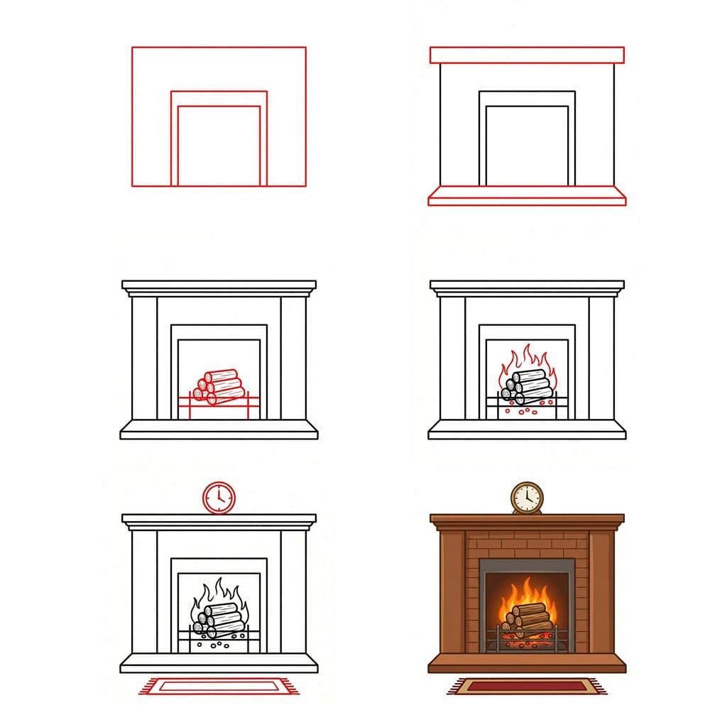 How to draw Fireplace Story Time