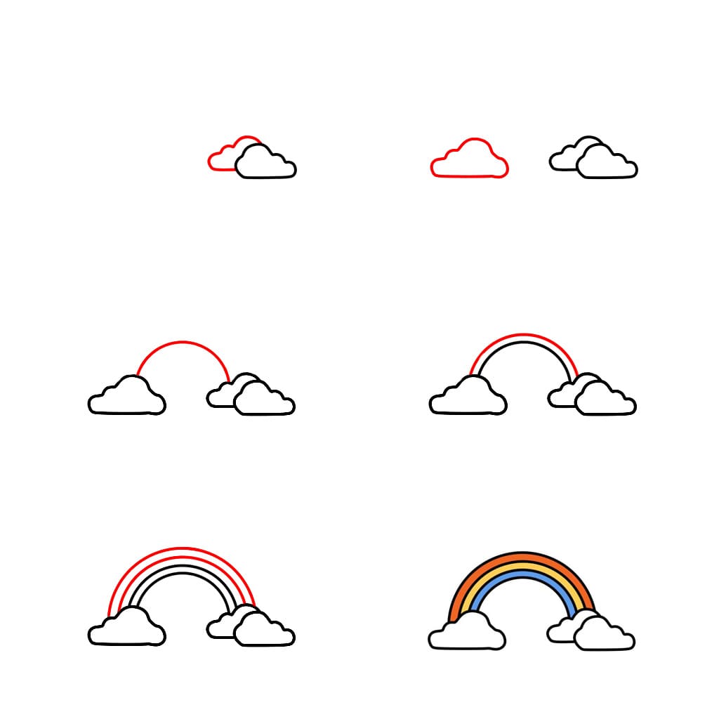 Flat Rainbow Drawing Ideas