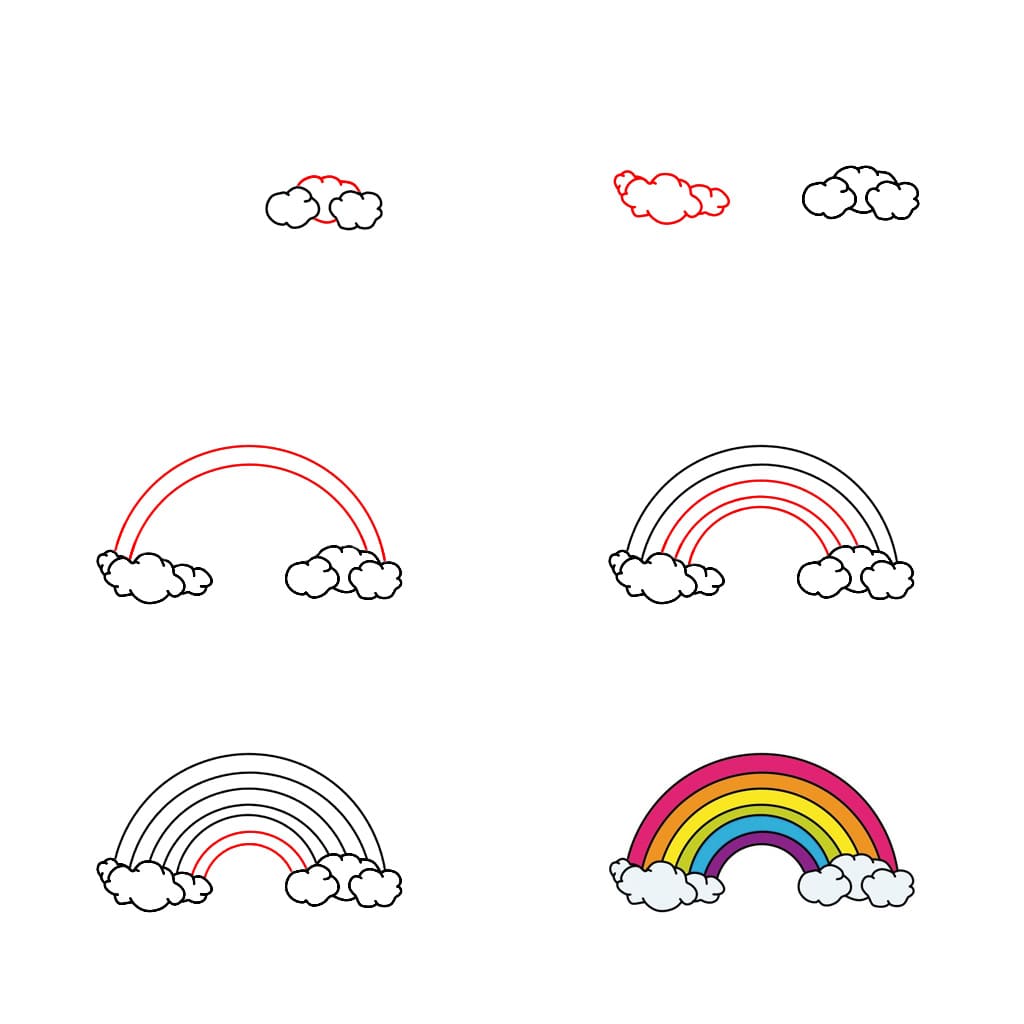 Flying Rainbow Drawing Ideas