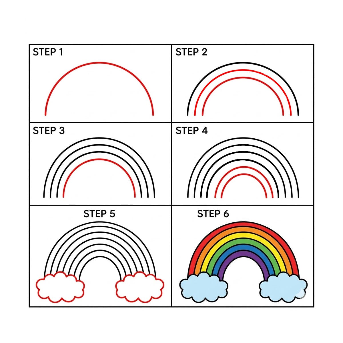 Free Rainbow Drawing Ideas