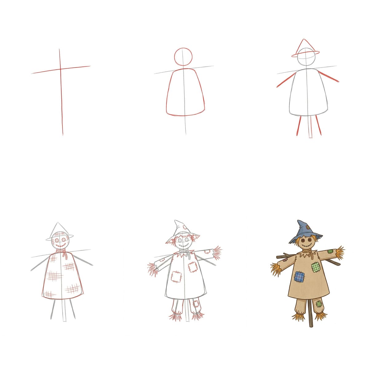 Friendly Scarecrow Drawing Ideas