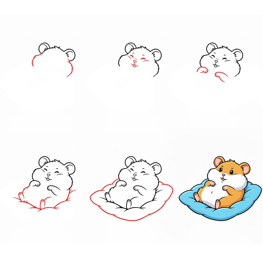 Hamster lying Drawing Ideas