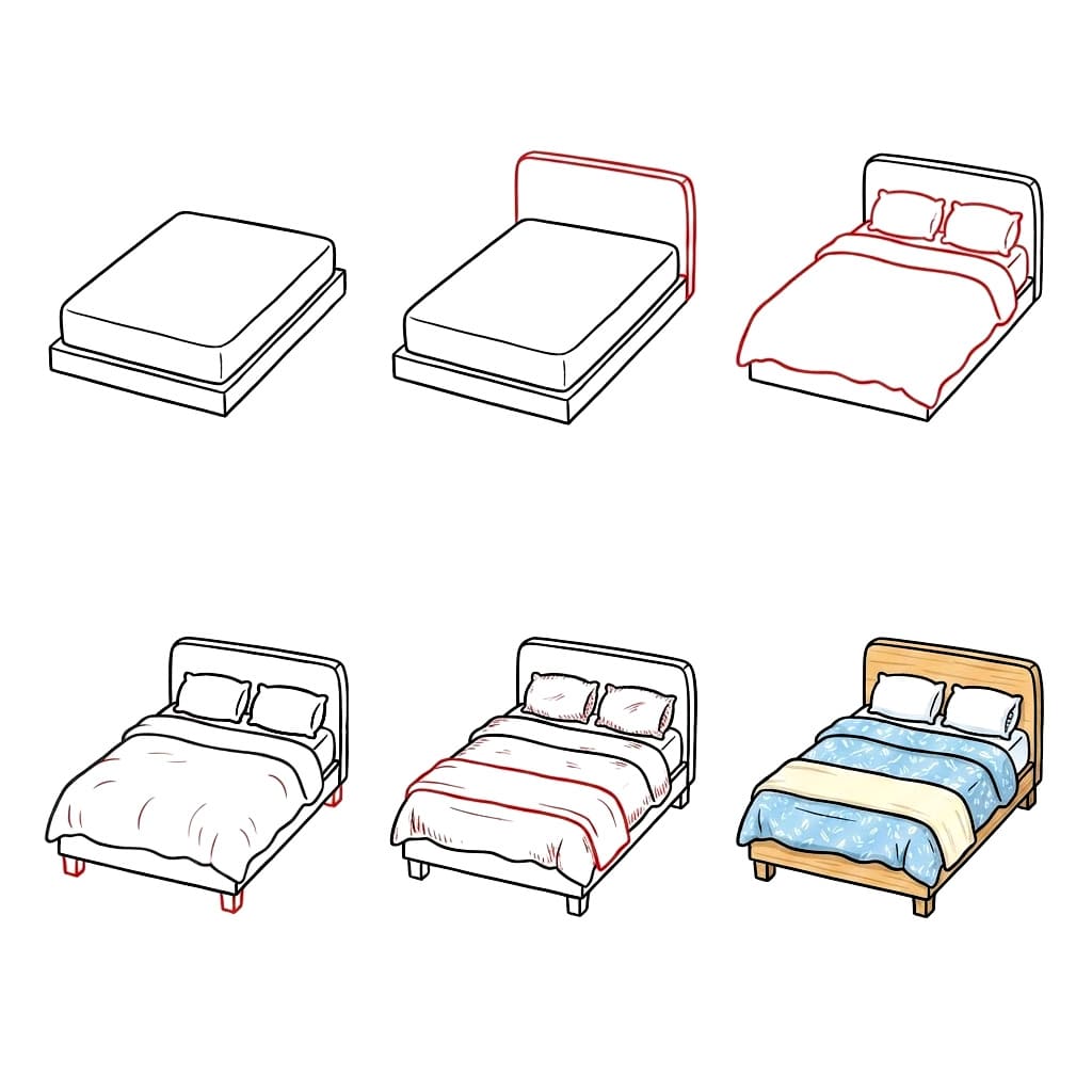 Happy Bed Drawing Ideas