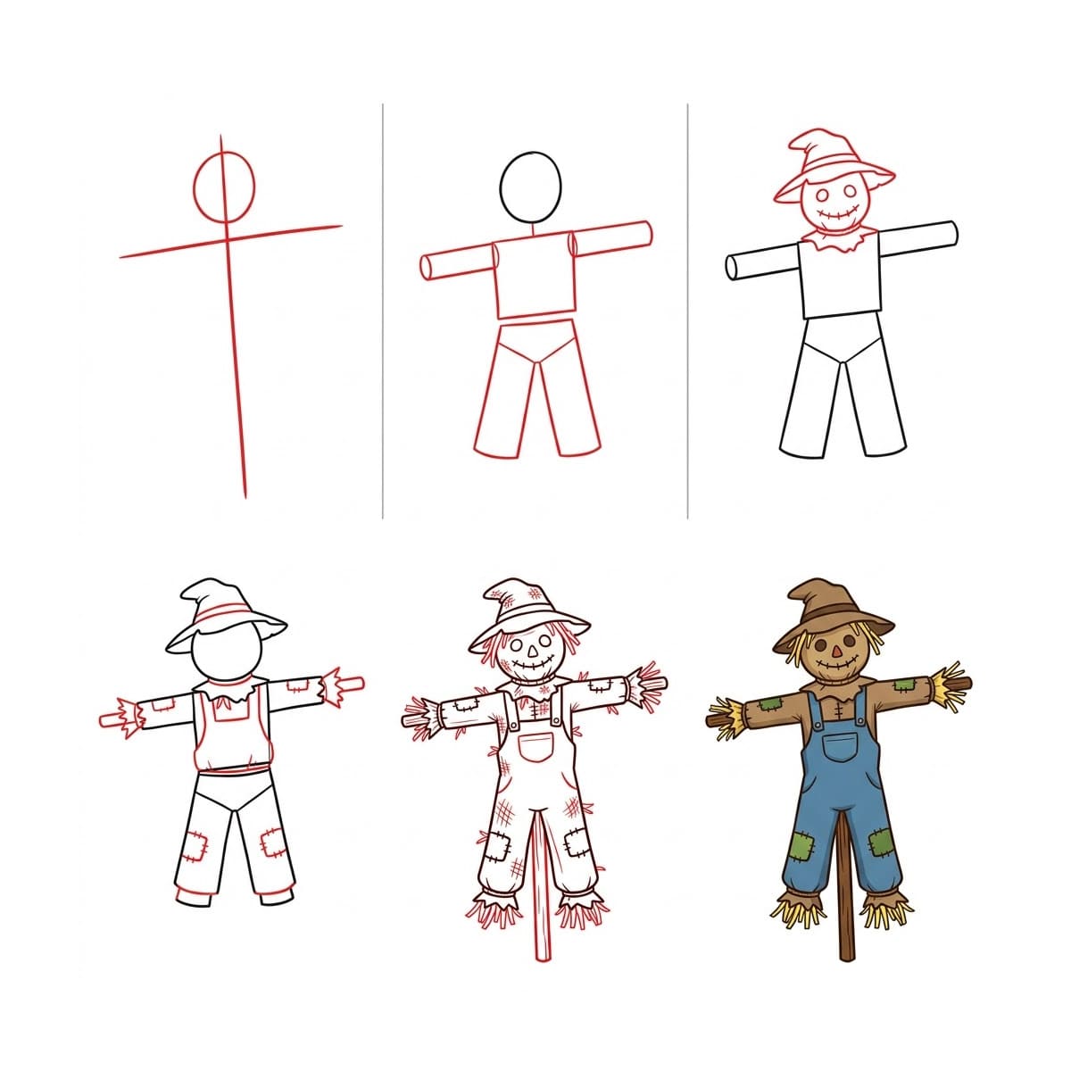 Happy Scarecrow Drawing Ideas