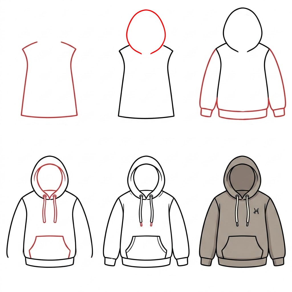 Hoodie normal Drawing Ideas