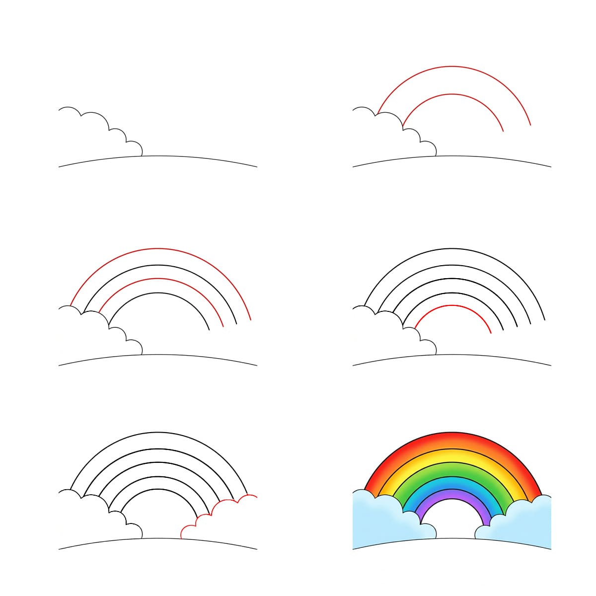 Horizon Rainbow Drawing Ideas