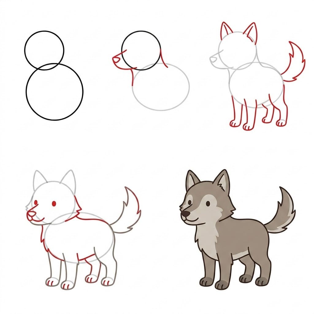 Little Wolf Drawing Ideas