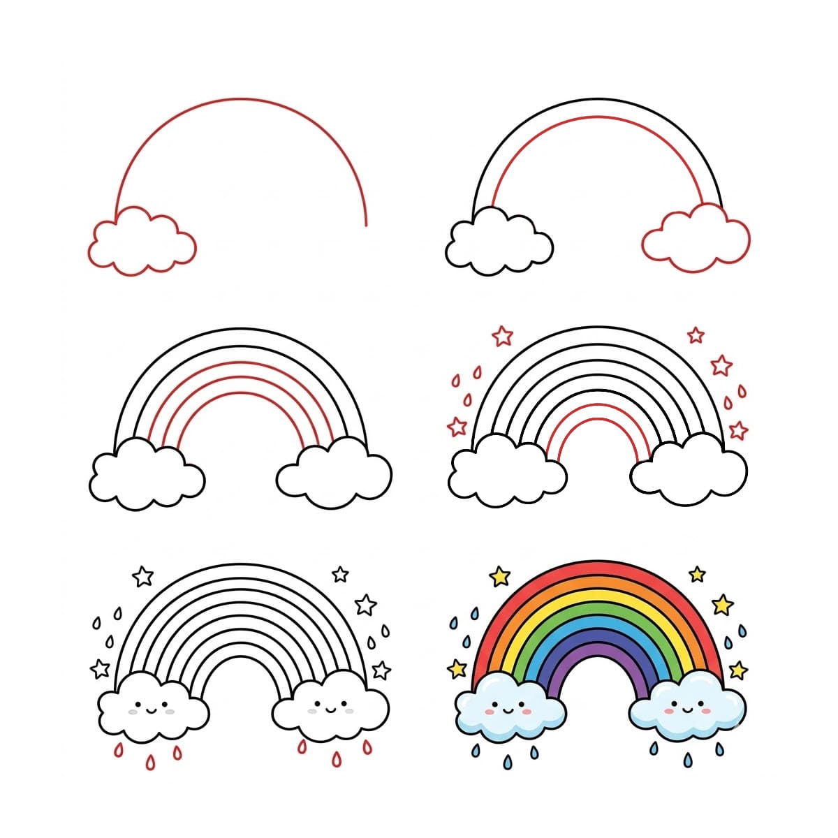 Night Sky Rainbow Drawing Ideas